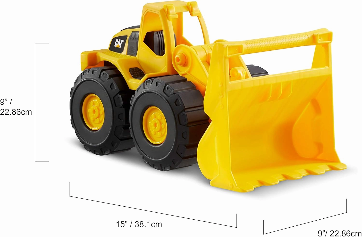 CAT Construction Toys, Tough Rigs 15" Dump Truck & Loader Set Toys 2 Pack Ages 2 , Kid Powered CATerpillar Vehicle Set, Indoor or Outdoor Play, No Batteries Required