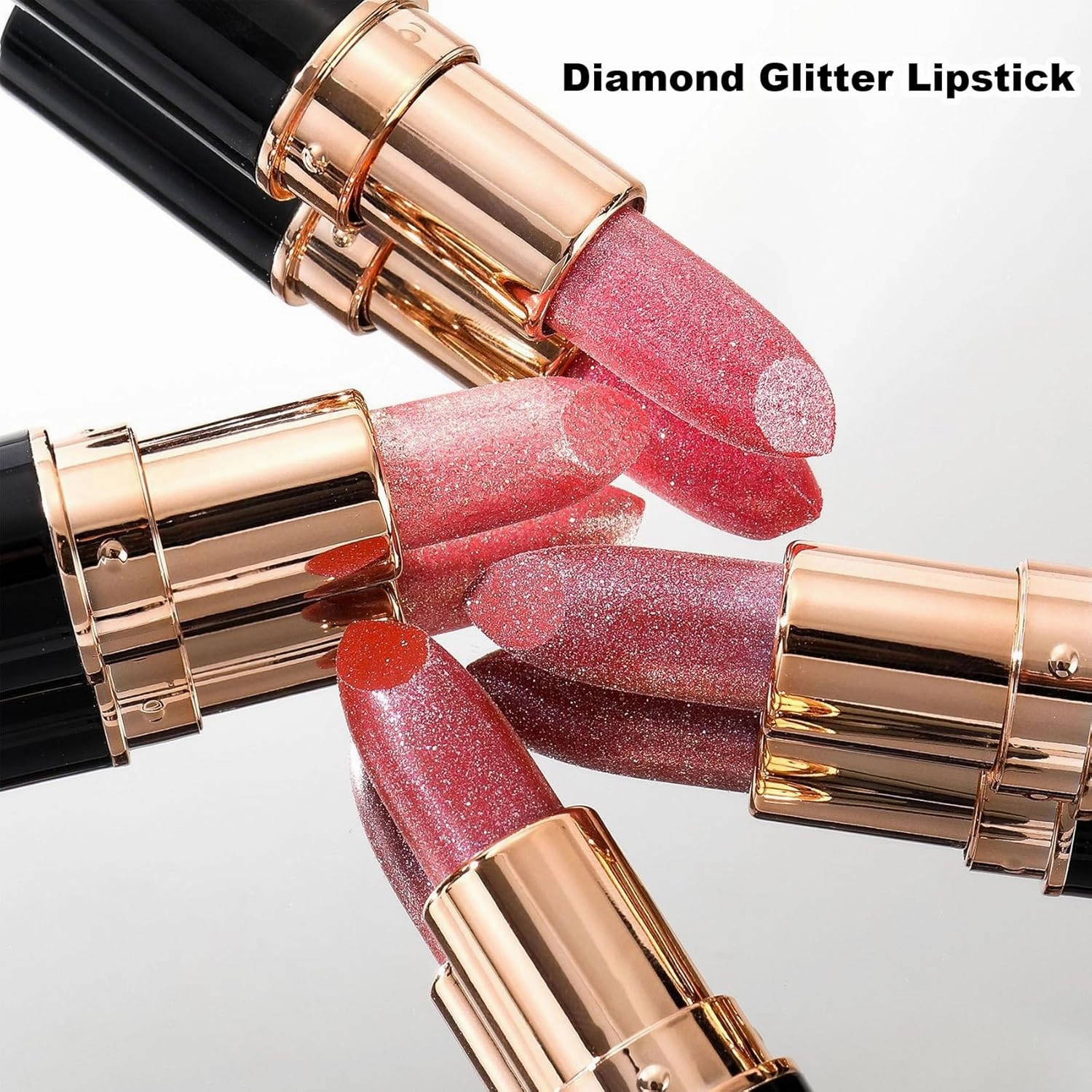 Cautiecimal Lipstick, Visulong Lipstick, Diamond Lip Gloss Glitter lipstick Waterproof (04#,05#,06#)