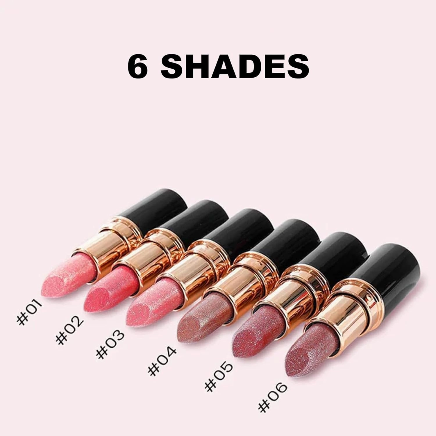 Cautiecimal Lipstick, Visulong Lipstick, Diamond Lip Gloss Glitter lipstick Waterproof (04#,05#,06#)