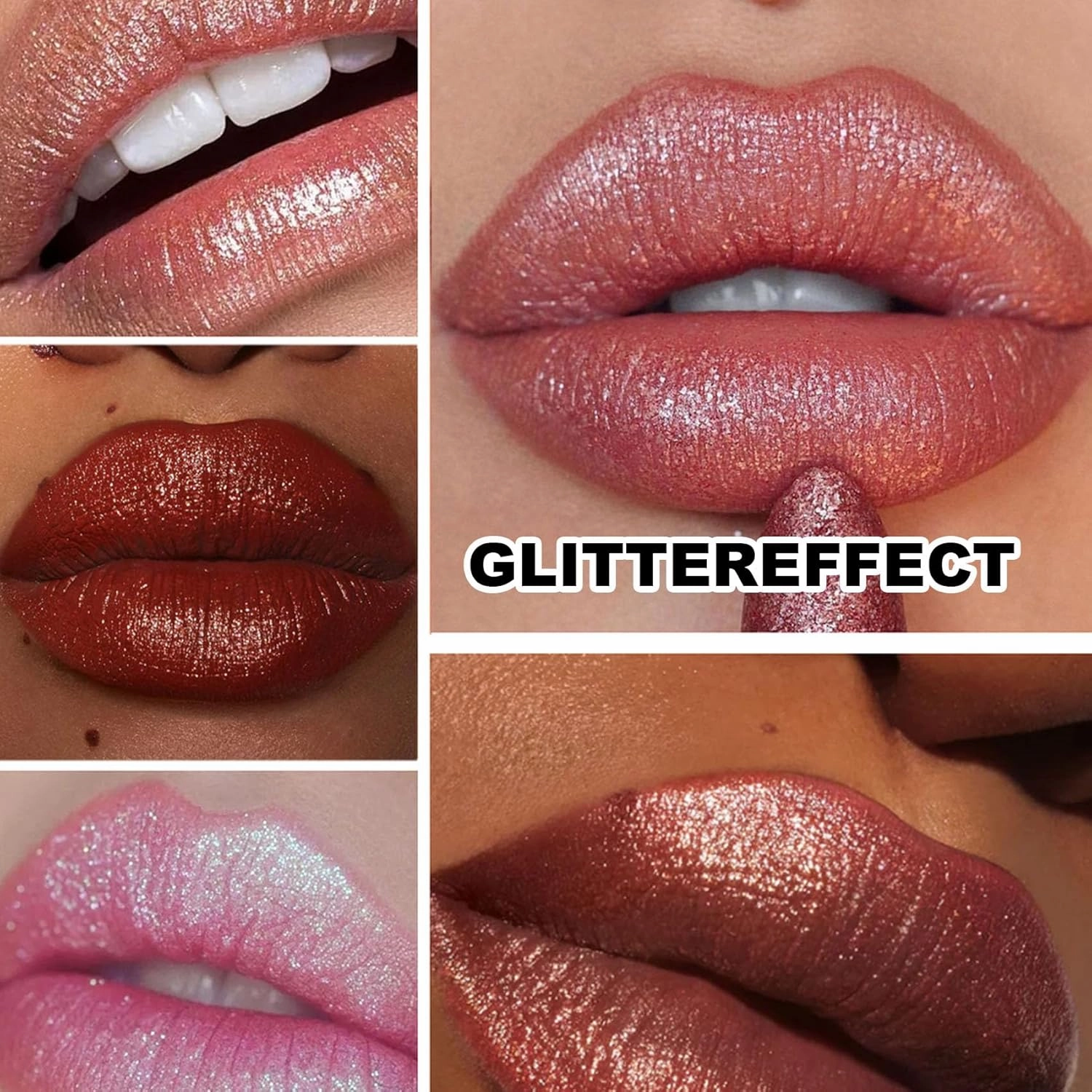 Cautiecimal Lipstick, Visulong Lipstick, Diamond Lip Gloss Glitter lipstick Waterproof (04#,05#,06#)