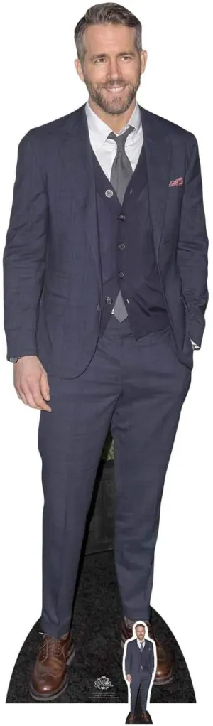 Celebrity Standee Ryan Reynolds Smart Casual Suit Cut Out, Multi-Colour