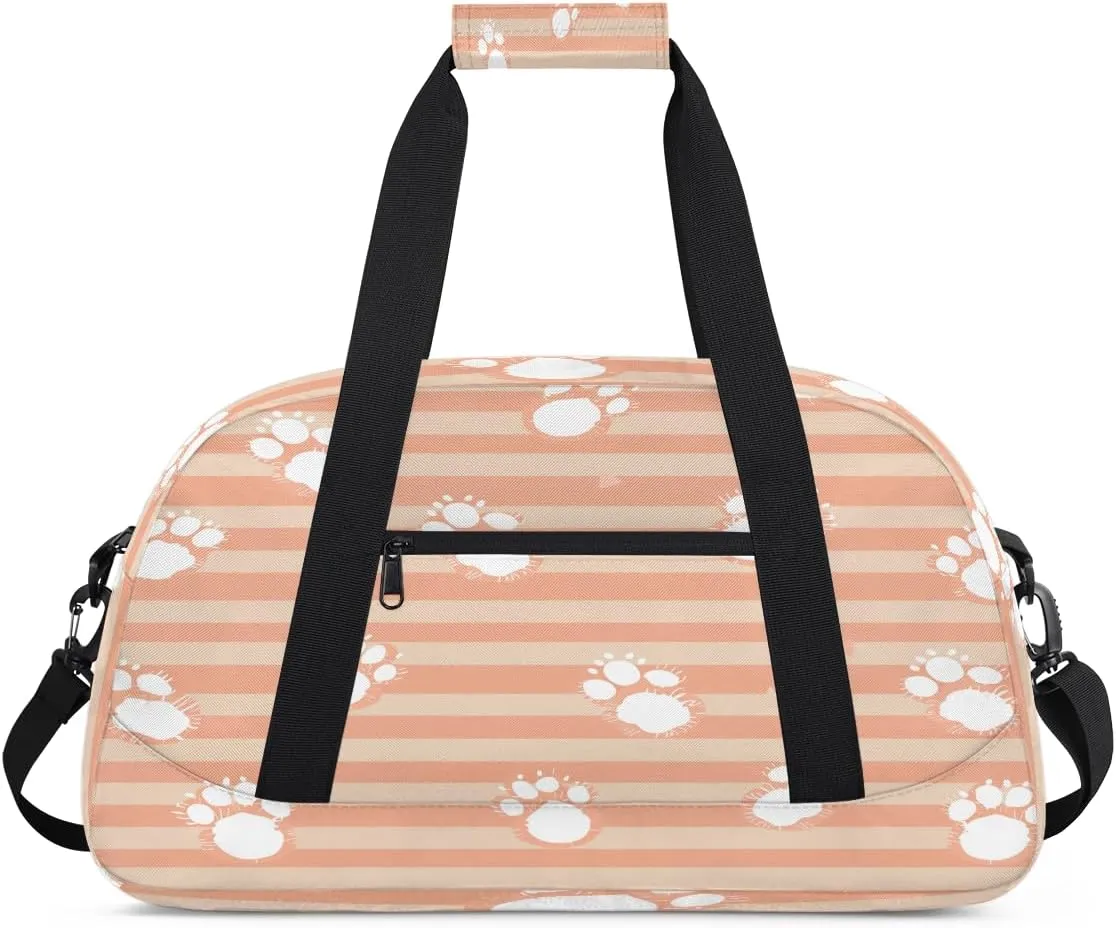 Checkered Cats Kids Overnighter Duffel Bags for Boys, Carry-On Size Sports Gym Bag with Front Zipper Pocket for School Practice or Overnight Travel Weekender Sleepover Tote Bag