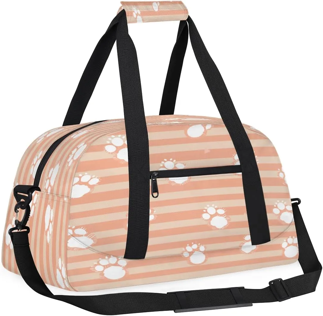 Checkered Cats Kids Overnighter Duffel Bags for Boys, Carry-On Size Sports Gym Bag with Front Zipper Pocket for School Practice or Overnight Travel Weekender Sleepover Tote Bag
