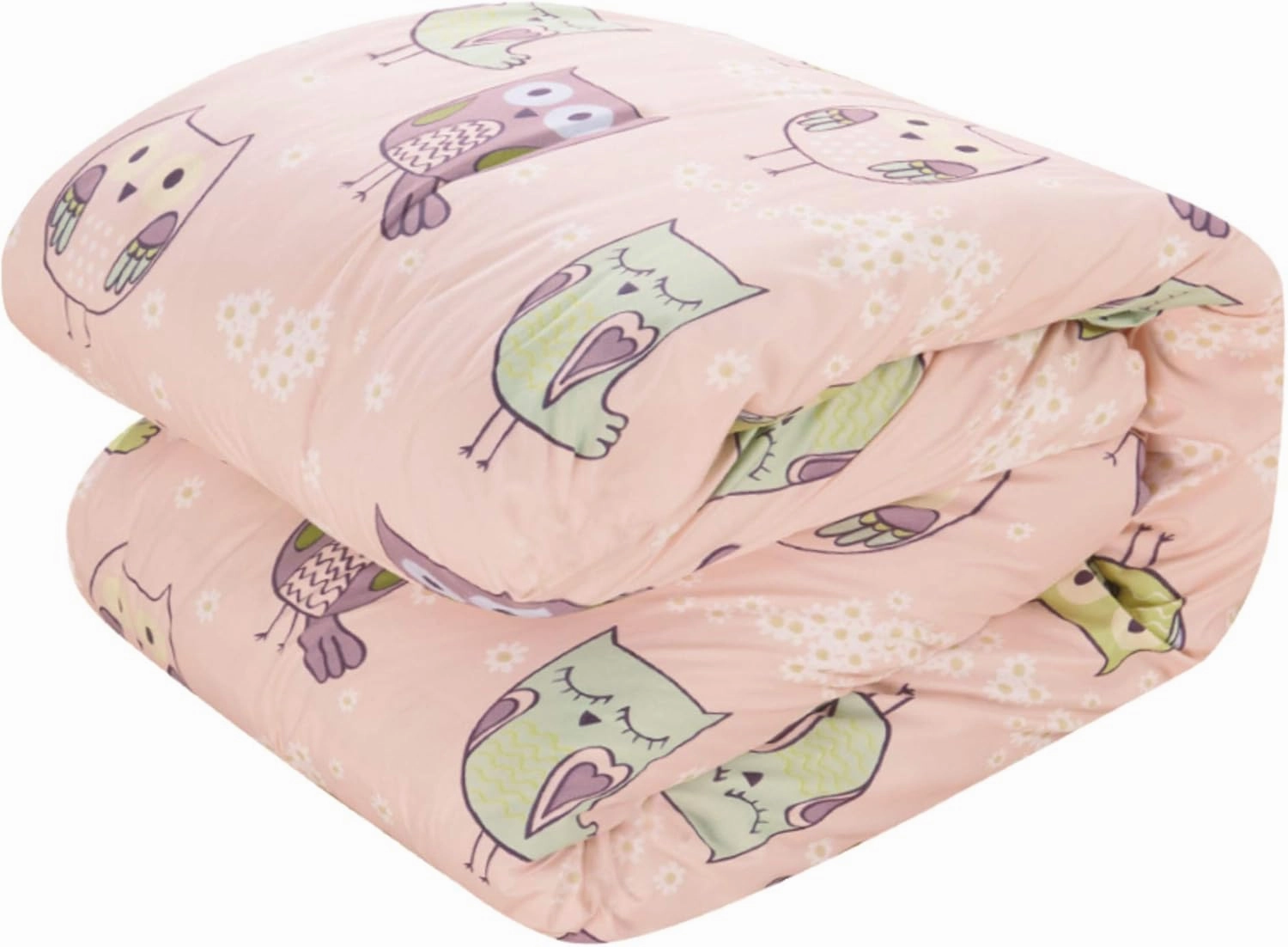 Chic Home Forest 8 Piece Reversible Comforter Cute It's A Hoot Owl Friends Youth Design Bed in a Bag-Sheet Set Decorative Pillow Shams Included, Full, Pink