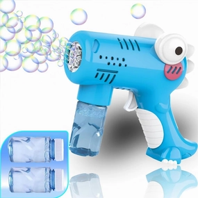 Children's Dinosaur Bubble Gun, Automatic Bubble Blowing, Equipped with LED Light Bubble Machine, Suitable for Outdoor Play by Children and Adults, Party Gift Bubble Gun Toy (Blue).