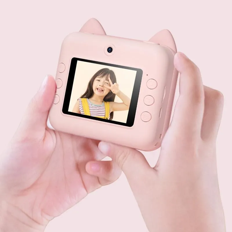 Children's Instant Camera with Dual-lens and Mini Print - Green Dinosaur - Green Dinosaur 16Gb
