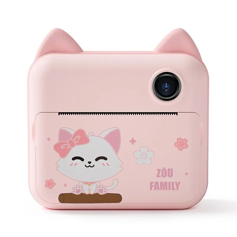 Children's Instant Camera with Dual-lens and Mini Print - Green Dinosaur - Green Dinosaur 16Gb