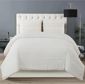Christian Siriano NY Kristen Duvet Set, Full/Queen, White 3 Piece