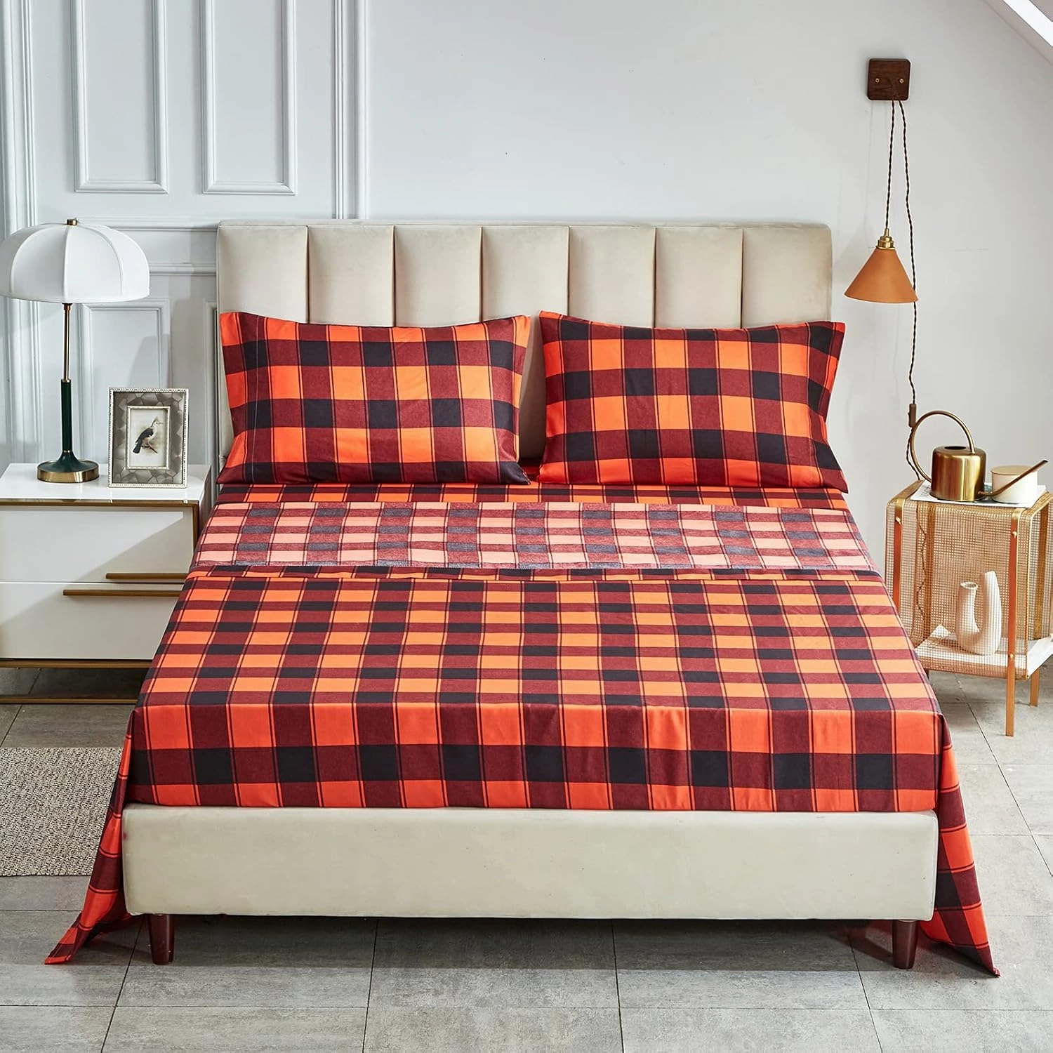 Christmas Bed in a Bag Red Deer with Snowflake Queen Size 7 Pieces Comforter Set Holiday Style - Soft Reversible Bed Duvet Set (1 Comforter 2 Pillow Shams 1 Flat Sheet 1 Fitted Sheet 2 Pillowcases)