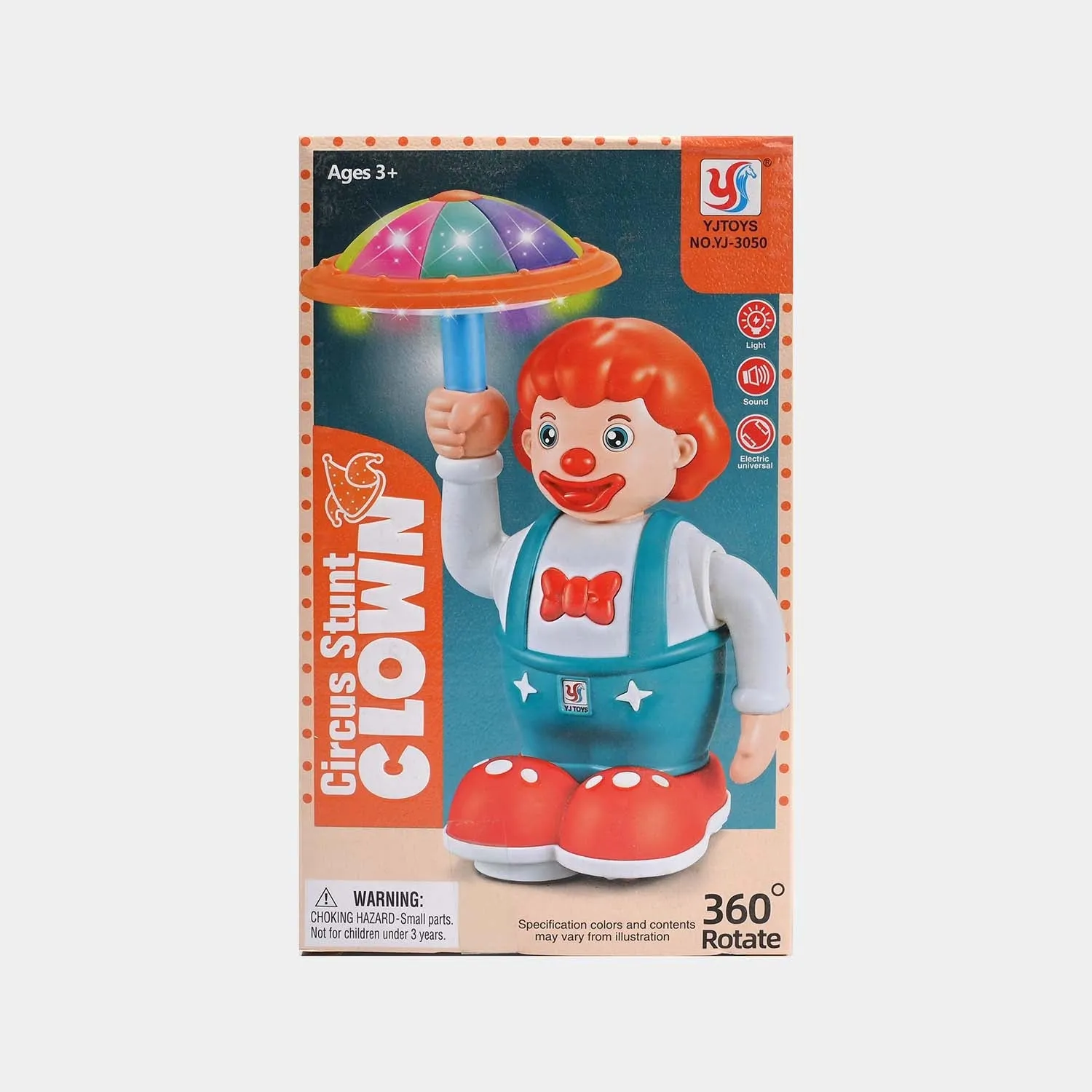 Circus Stunt Umbrella Clown Toy with Light & Music for Kids