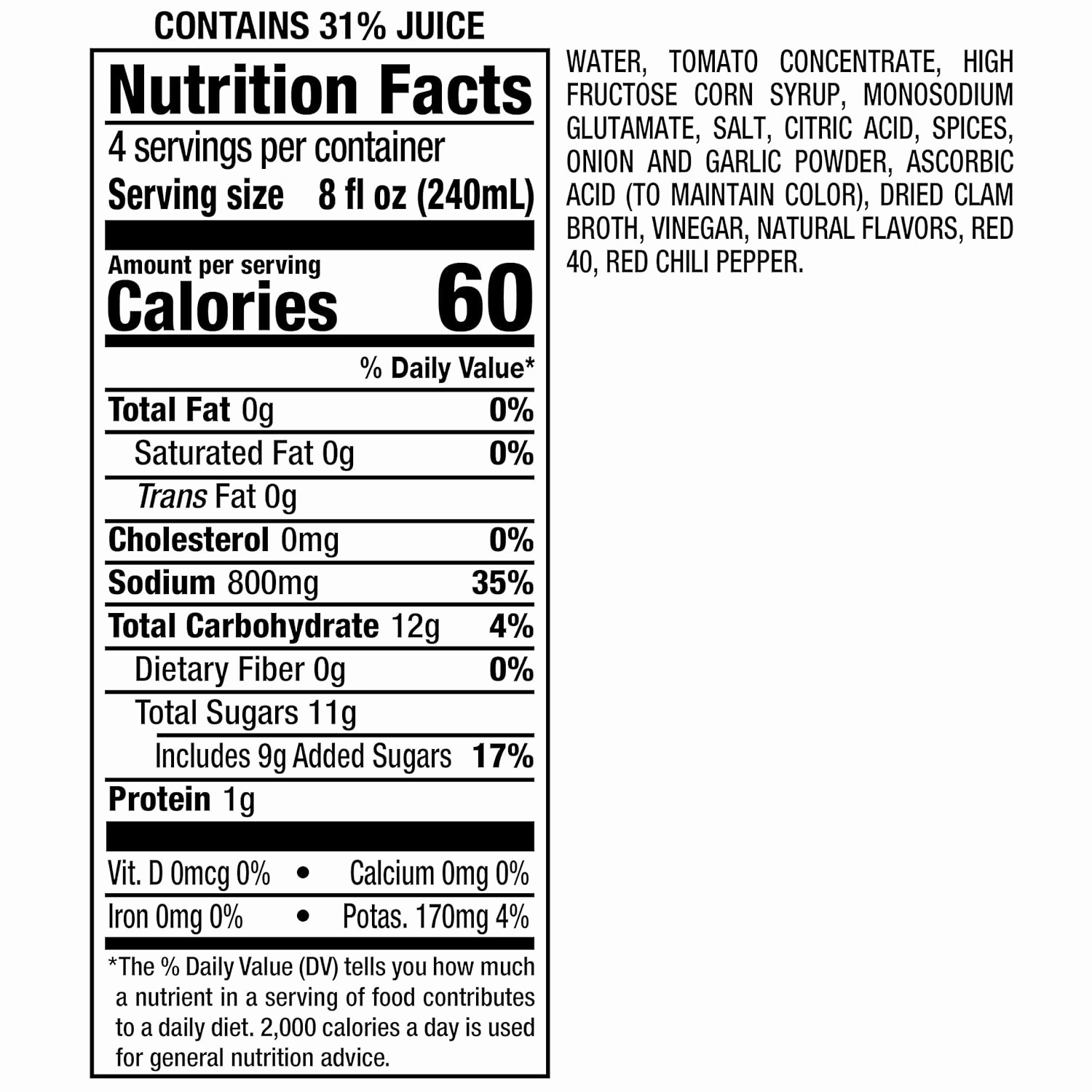 Clamato Original Tomato Cocktail, 32 fl oz bottle (Pack of 12), Flavored With Tomato Juice & Spices, Perfect Mixer for the Authentic Michelada, Bloody Mary Drinks, and Seafood Cocktail