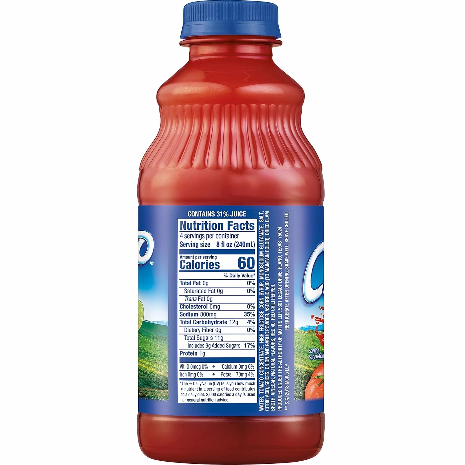 Clamato Original Tomato Cocktail, 32 fl oz bottle (Pack of 12), Flavored With Tomato Juice & Spices, Perfect Mixer for the Authentic Michelada, Bloody Mary Drinks, and Seafood Cocktail