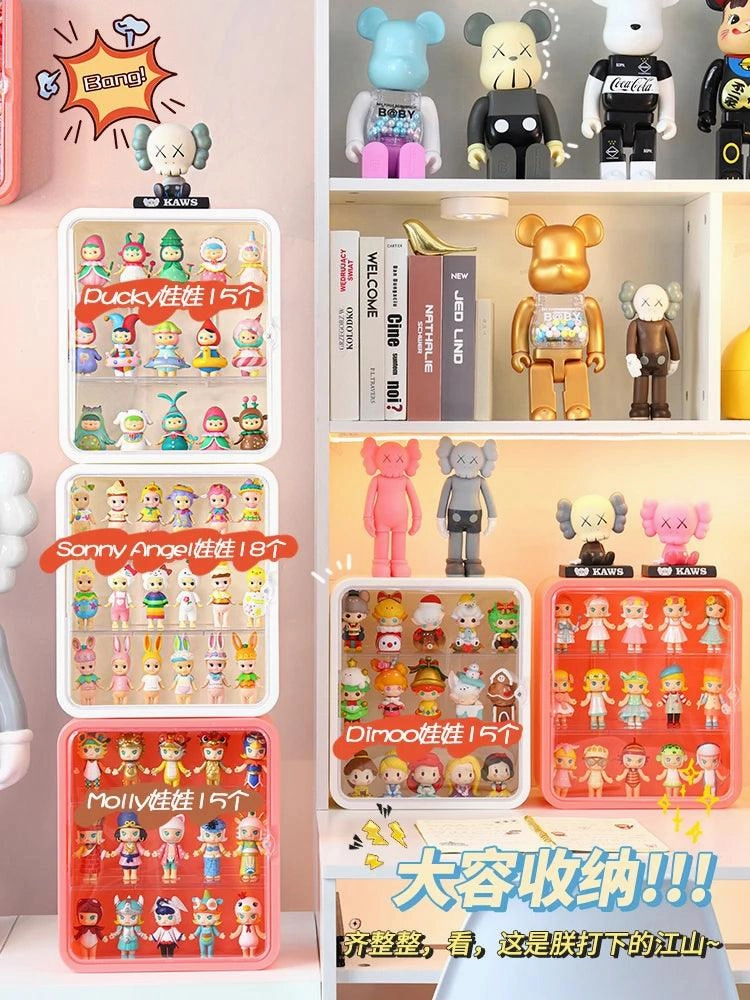 Clear Acrylic Display Case for Anime & Action Figures – Lockable Blind Box Toy Organizer
