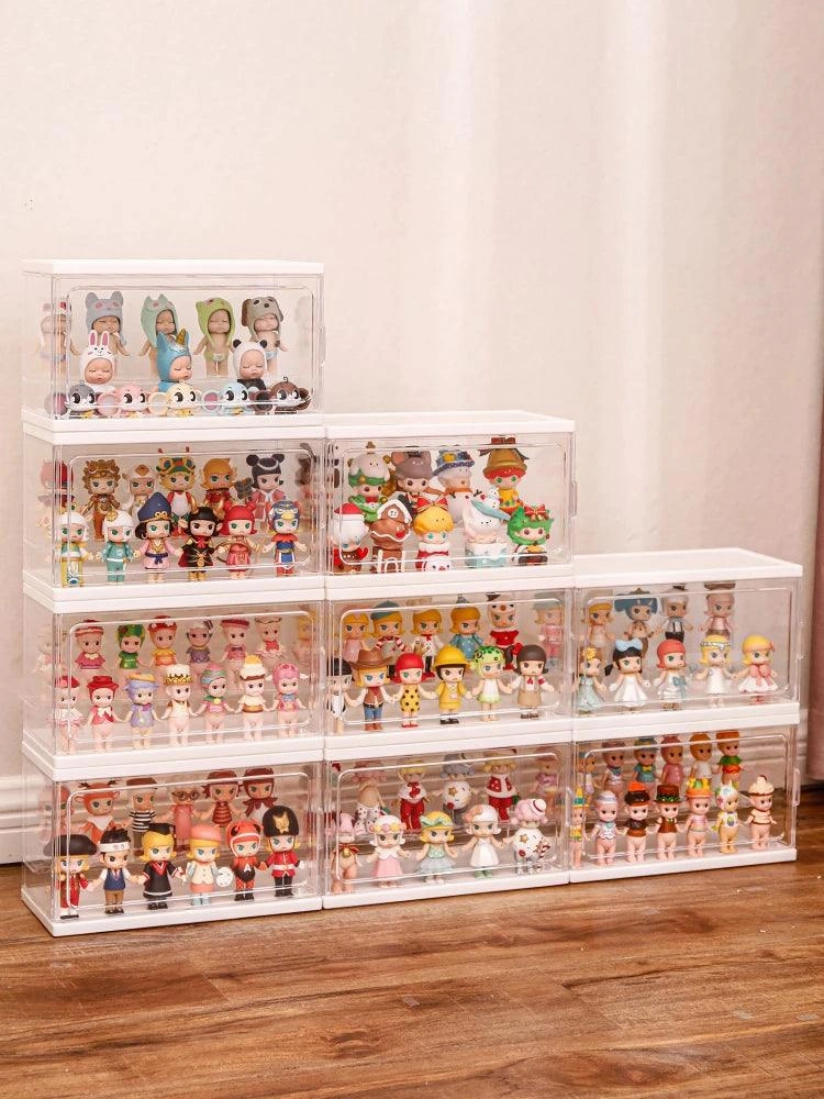 Clear Acrylic Display Case for Anime & Action Figures – Lockable Blind Box Toy Organizer