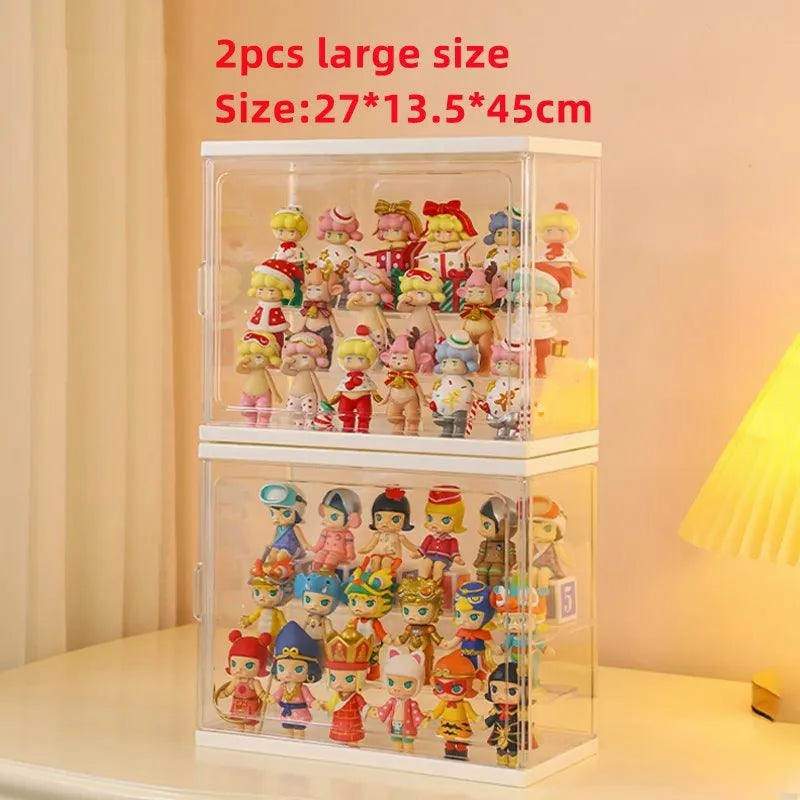 Clear Acrylic Display Case for Anime & Action Figures – Lockable Blind Box Toy Organizer