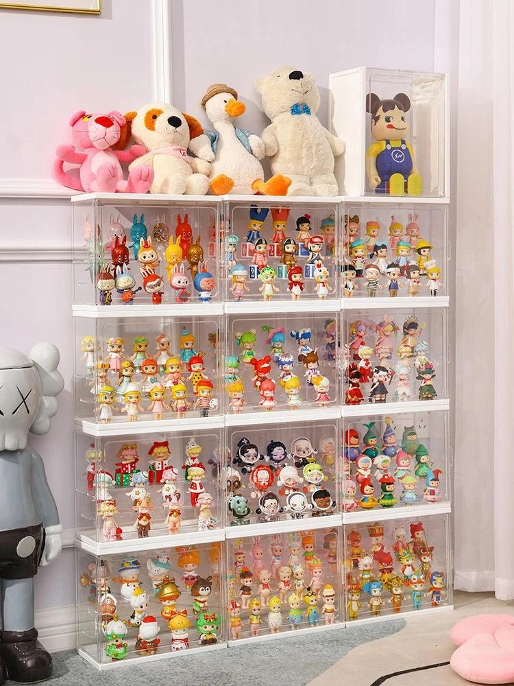 Clear Acrylic Display Case for Anime & Action Figures – Lockable Blind Box Toy Organizer