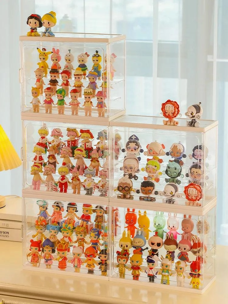 Clear Acrylic Display Case for Anime & Action Figures – Lockable Blind Box Toy Organizer
