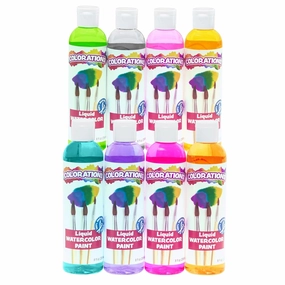 Colorations PLWS Liquid Watercolor Paint, 8 fl oz, Set of 8, Non-Toxic, Painting, Kids, Craft, Hobby, Fun, Water Color, Posters, Cool effects, Versatile, Gift