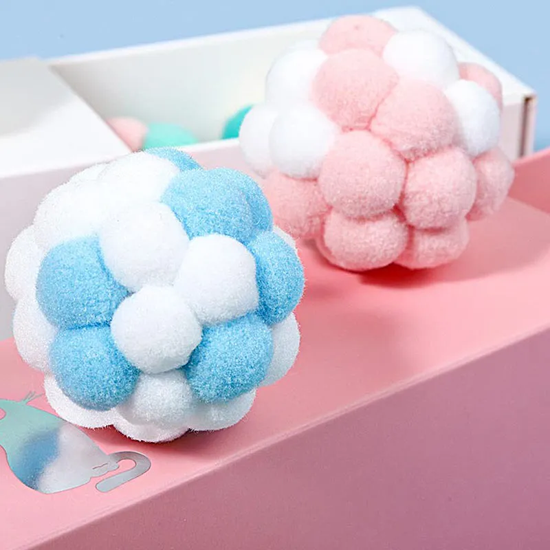 Colorful Plush Ball Set Cat Toys