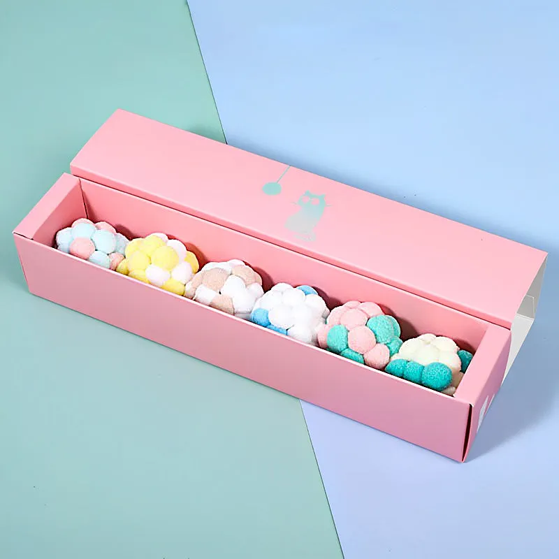 Colorful Plush Ball Set Cat Toys