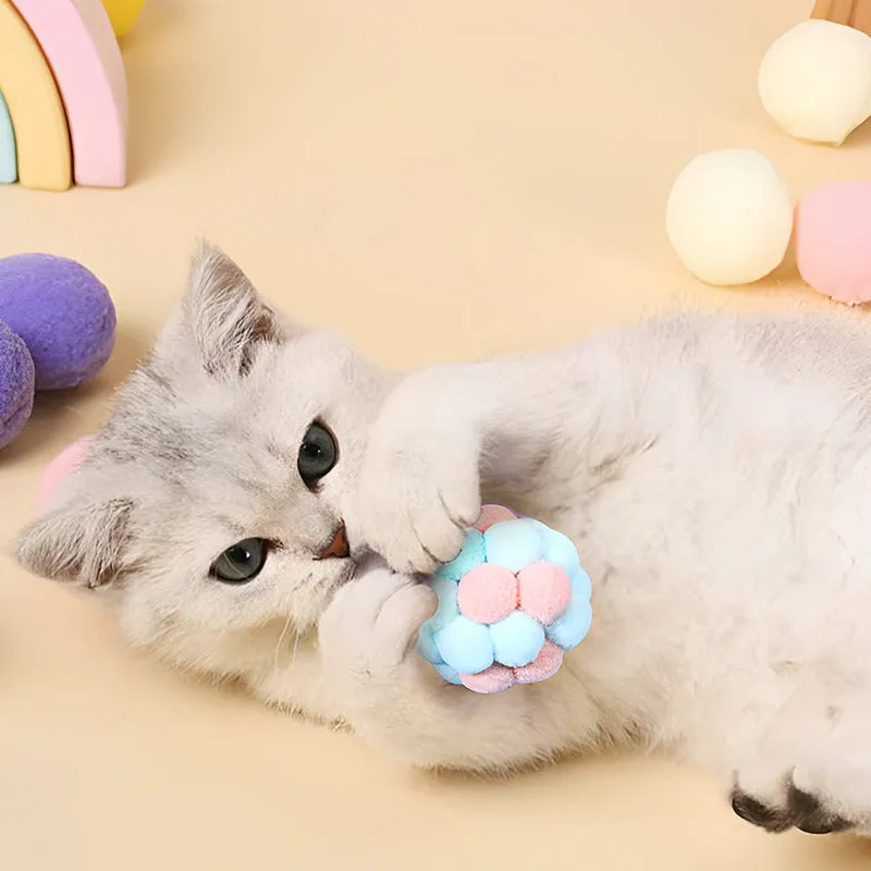 Colorful Plush Ball Set Cat Toys