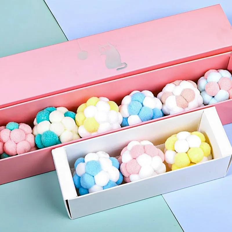 Colorful Plush Ball Set Cat Toys