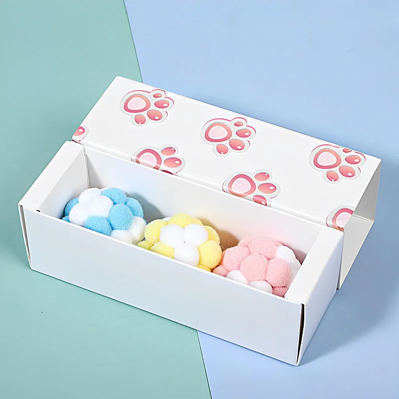 Colorful Plush Ball Set Cat Toys