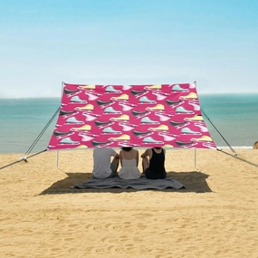 Colorful Figure Skates Pattern Beach Camping Tent Sun Shelter for Whole Family, Beach Shade Canopy with UPF50  UV Protection,Easy Set Up and Carry,Outdoor Shade for Trips, Fishing, Backyard Fun