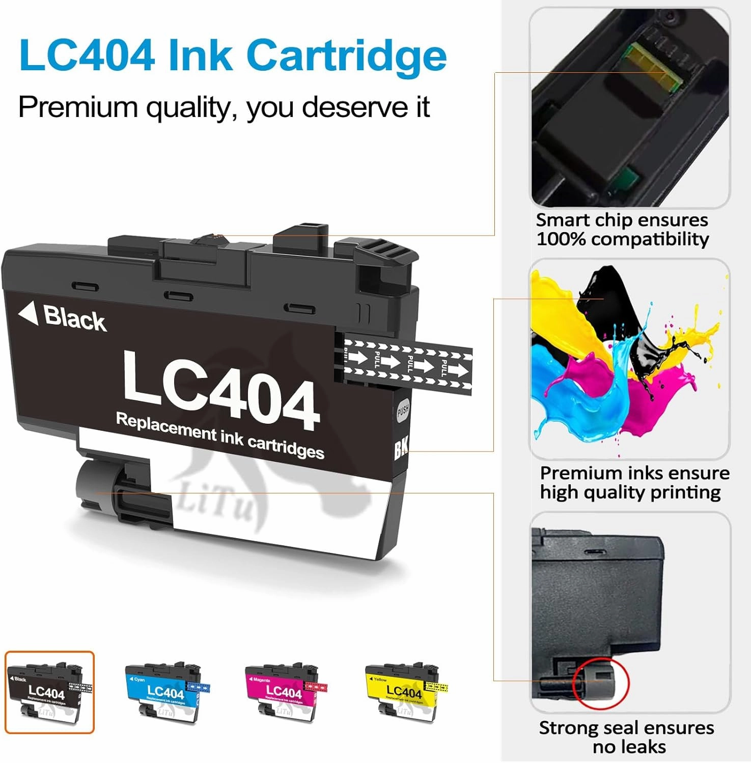 Compatible LC404 3-Pack Color Ink Cartridges for Brother Printer MFC-J1205W MFC-J1215W LC4043PKS C/M/Y Replacement for Brother MFC-J1205W Ink Cartridges LC 404 XL LC-404 LC404C LC404M LC404Y