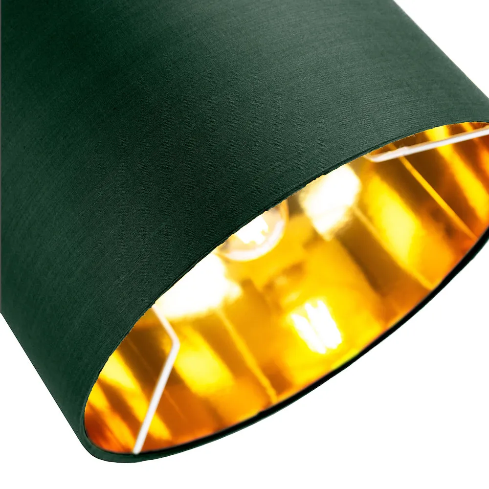 Contemporary Green Cotton 10" Table/Pendant Lamp Shade with Shiny Copper Inner