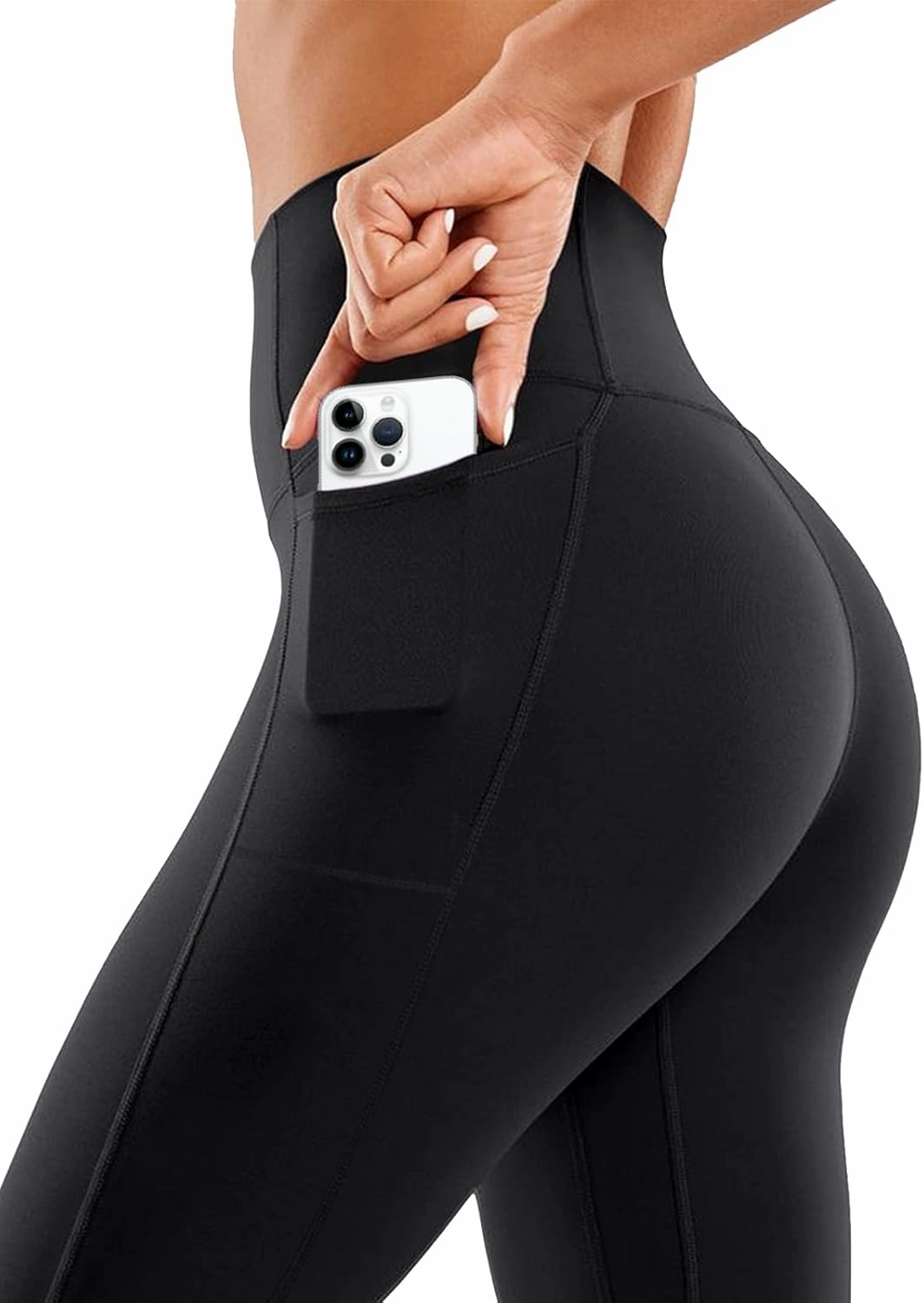 COOLOVER 4 Pack Leggings with Pockets for Women, Soft High Waisted Tummy Control Workout Yoga Pants