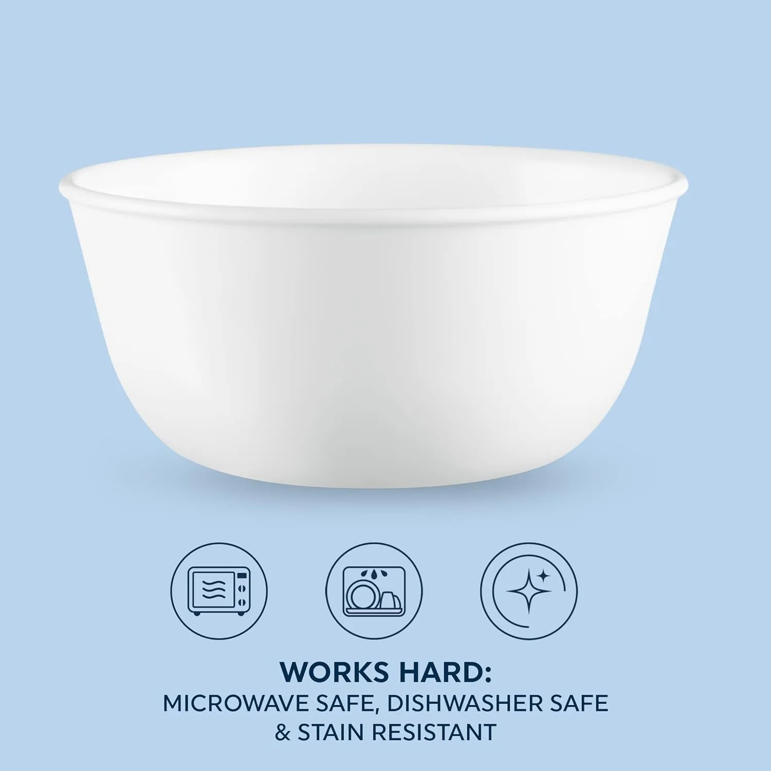 Corelle Vitrelle 18-Piece Service for 6 Dinnerware Set, Winter Frost White & Vitrelle 28-oz Soup/Cereal Bowls Set of 6, Chip & Crack Resistant Dinnerware Bowls, Winter Frost White