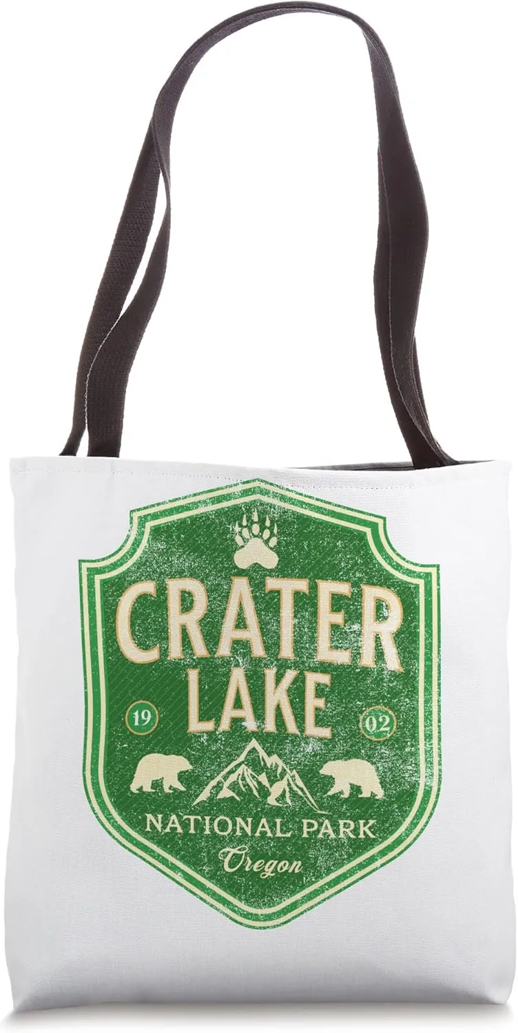 Crater Lake Oregon Nature Hiking Bear Outdoors Mountain Tote Bag