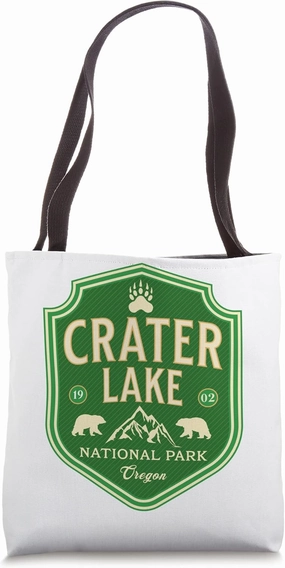 Crater Lake Oregon Nature Hiking Bear Outdoors Mountain Tote Bag