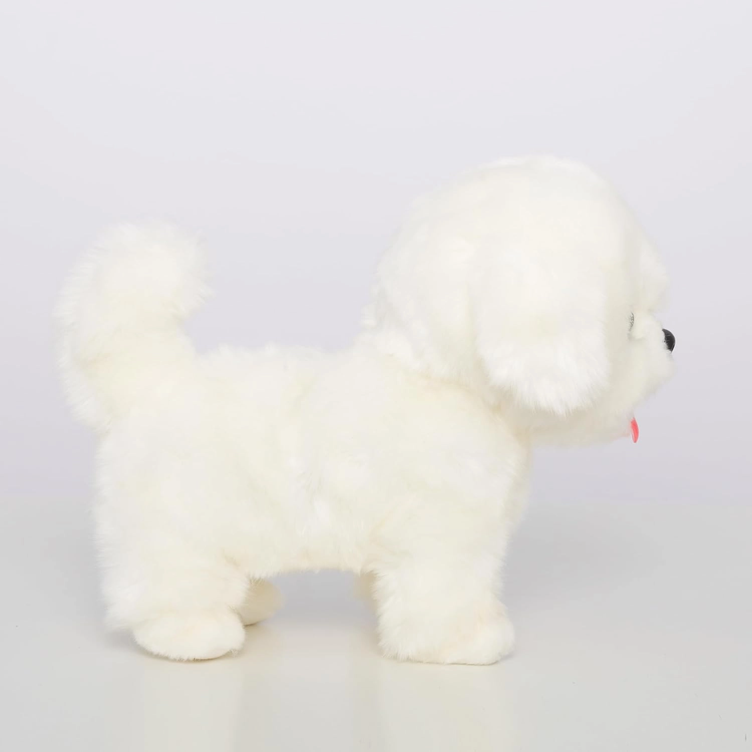 CU-MATE Plush Interactive Maltese Simulation Dog-Realistic Puppy Electronic Toy Dog with Walking/Barking/Wagging Tail/Talking-Like Real Robotic Present