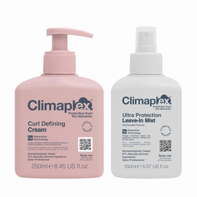 Curl Defining Cream, Ultra Protection Leave-In Mist Set - Volumizing - Anti-Humidity Frizz Control - Protects and Restructures Hair - 2 pcs