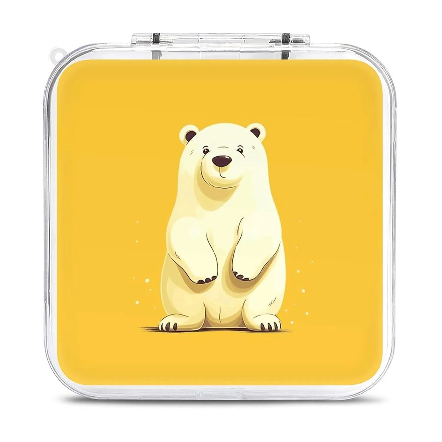 Cute Cartoon Polar Bear Switch Game Case Switch Game Holder Cartridge Case Storage 12 Games & 2 Micro Sd Card Slots, Travel Carry Cases, Portable Games Card Storage, Hard Shell, Buckle Closure