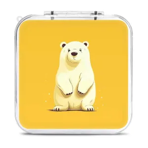 Cute Cartoon Polar Bear Switch Game Case Switch Game Holder Cartridge Case Storage 12 Games & 2 Micro Sd Card Slots, Travel Carry Cases, Portable Games Card Storage, Hard Shell, Buckle Closure
