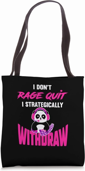 Cute Panda Bear Level Gaming Gamer Girl Video Game Tote Bag
