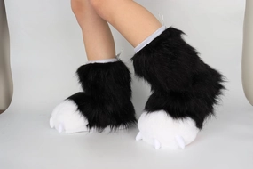 Cute Plush Animal Bear Fursuit Feet Paw Slippers Claw House Shoes Funny Costume Accessories
