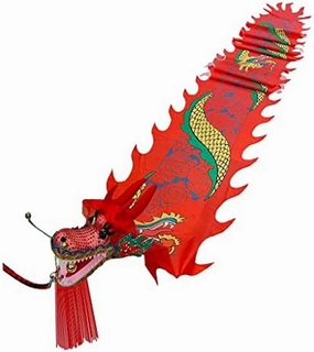 Dance Ribbons,Dragon Dance Ribbon Streamer,Dragon Ribbon Streamer,3D Dragon Poi Chinese Dragon Dance Ribbon Streamer for Outdoor Spring Outing, Fiberglass Handsticks   Travel Bag(6m)