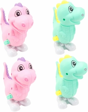 DECHOUS Educational Dinosaur Wind up Toys for Boys and Girls 4pcs Clockwork Dinosaur Plaything Baby Toys Random