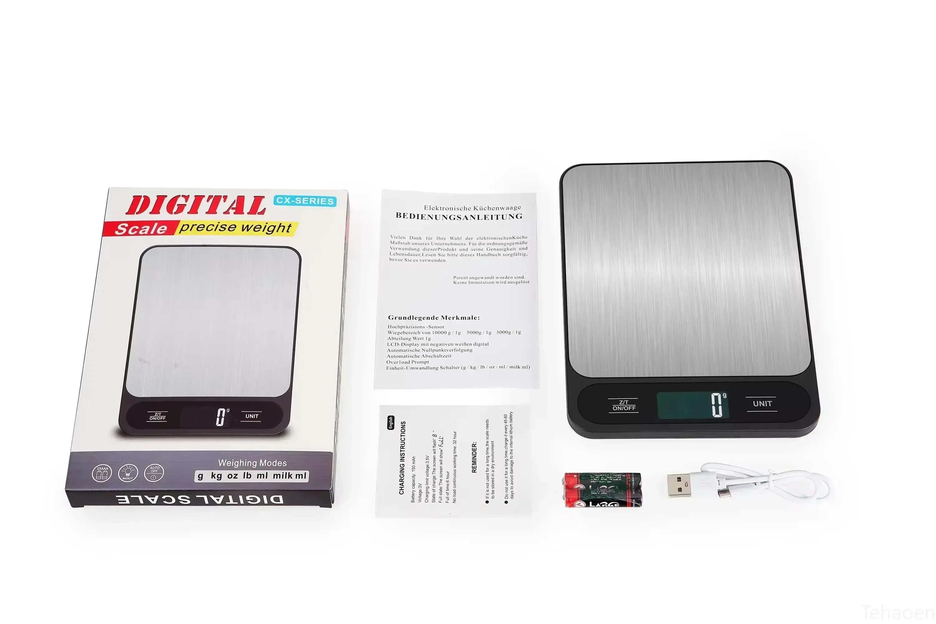 Digital Kitchen Scale 10Kg/1g Weight Scale Usb Food Coffee Scales Smart Electronic Waterproof Digital Scale For Baking and Cook