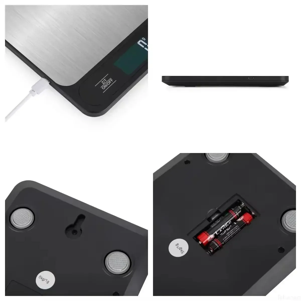 Digital Kitchen Scale 10Kg/1g Weight Scale Usb Food Coffee Scales Smart Electronic Waterproof Digital Scale For Baking and Cook