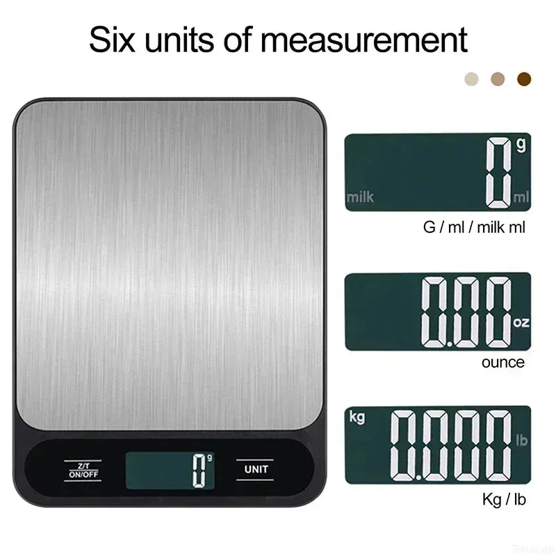 Digital Kitchen Scale 10Kg/1g Weight Scale Usb Food Coffee Scales Smart Electronic Waterproof Digital Scale For Baking and Cook