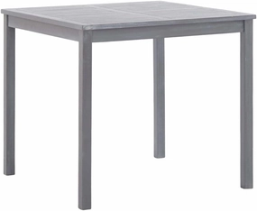 Dining Table Durable Solid Acacia Wood, Grey Outdoor Furniture for Kitchen, Picnic, Camping, Hallway, Farmhouse, 31.5x31.5x29.1 in
