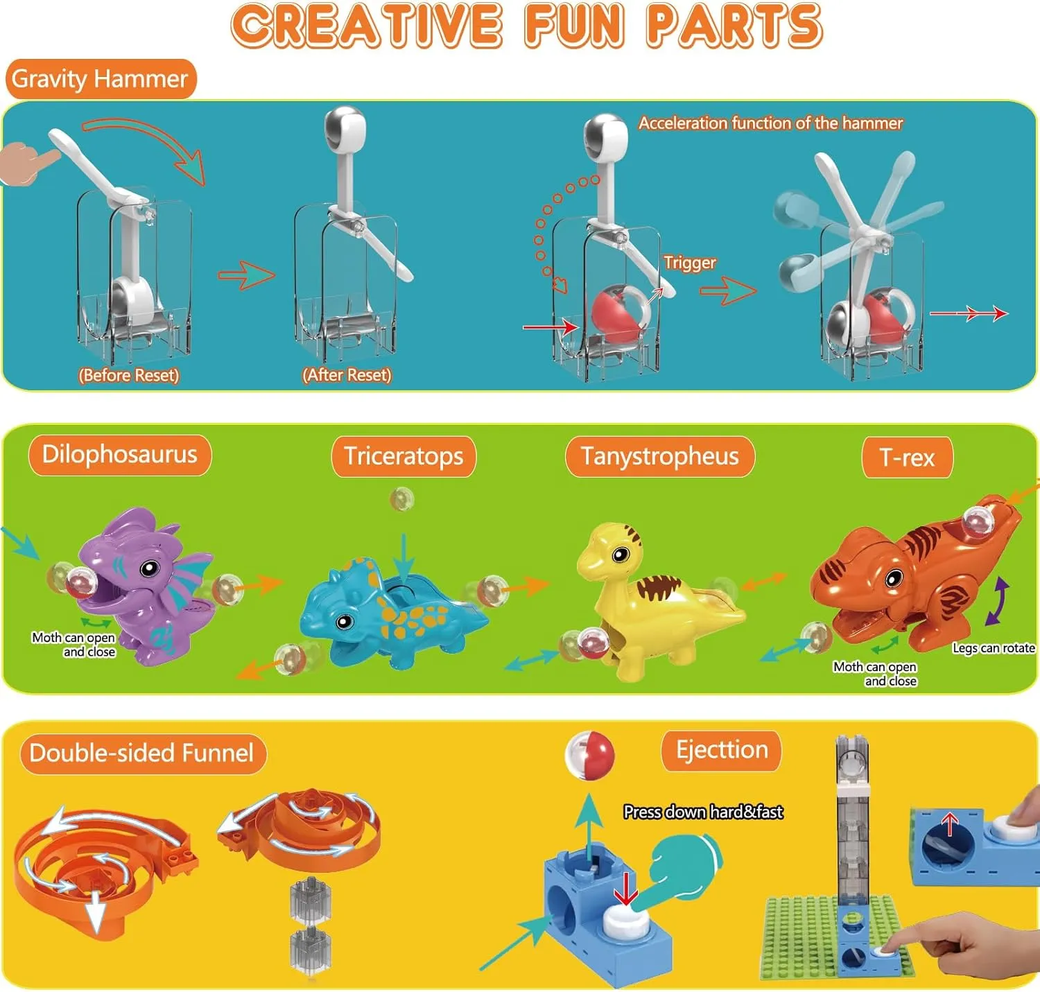 Dinosaur Marble Run Building for Kids: 3 4 5 6 7 8 Years Old Classic Big STEM Building Blocks for Kids - Montessori Toy for Preschool Nursery - Christmas Birthday Gift for Boys Girls