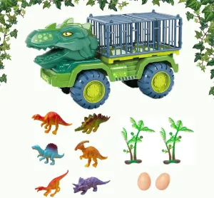 Dinosaur Truck Toys for Kids - Dinosaur Toys for Kids 2-4 - Dinosaur Toys for Kids 3-5 - 6 Dinosaur Figures - Dinosaur Eggs and Tree - Dinosaurs Toys for Boy - Toddler Toy (T-Rex Truck)