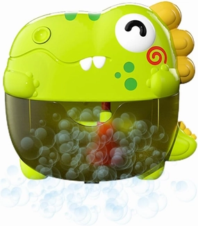 Dinosaur Bathtub Bubble Maker Toy, Dino Tub Bubble Blower Toy Electric Bubble Machine Bath Toy with Colorful Gradient Lights and Joyful Music, No Special Bubble Solution Needed