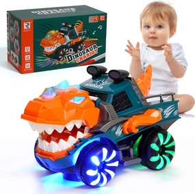 Dinosaur Monster Truck for Baby Boy Music and Light Up Toy for Toddlers 1-3,Battery Powered Dino Trucks Toy Ideas for 2 3 4 Year Old Boys Birthday Party